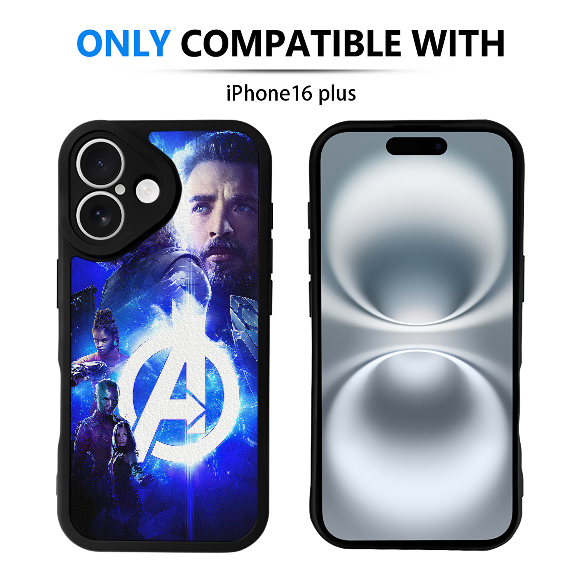 （画像用） アベンジャーズ The Avengers 【iPhone 16シリーズ対応】シリコンスマホケース（レザー調） 材質：シリコン